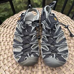 Keen Women's Whisper Sport Bungee Lacing Shoes Sandals Black & Gray US Sz 7.5